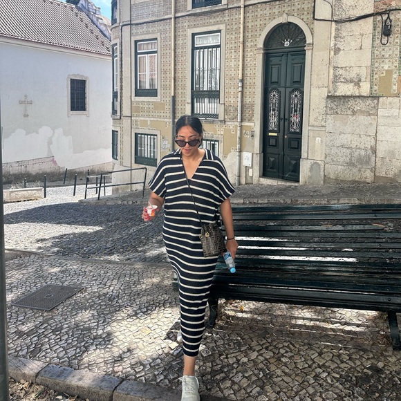 Massimo Dutti Cotton Blend Striped Polo Sweater - Picture 2 of 4